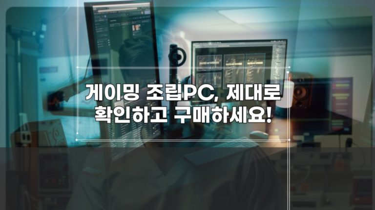 게이밍 조립PC, 제대로 확인하고 구매하세요!-001